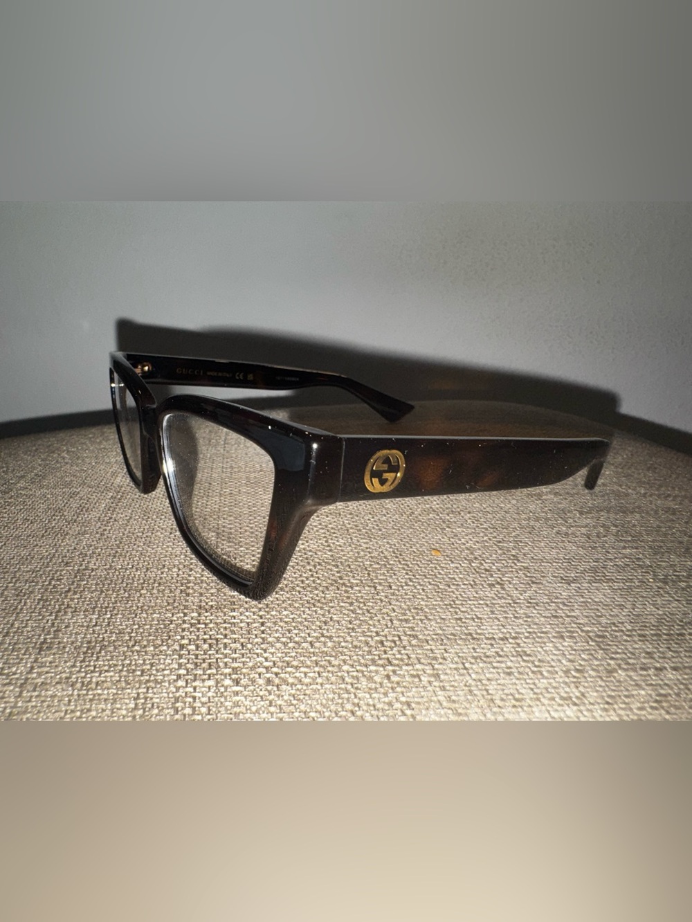 Gucci Women's Dark Tortoiseshell Cat-Eye Eyeglass Frames - Picture 2 of 4